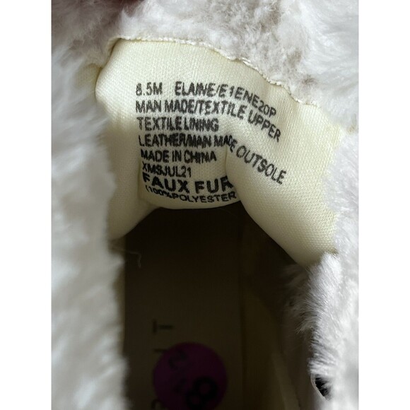 Espirit Leather Blend Chunky Zip Lace Up Boots Faux Fur Trim Sz 8.5 M - Picture 8 of 10